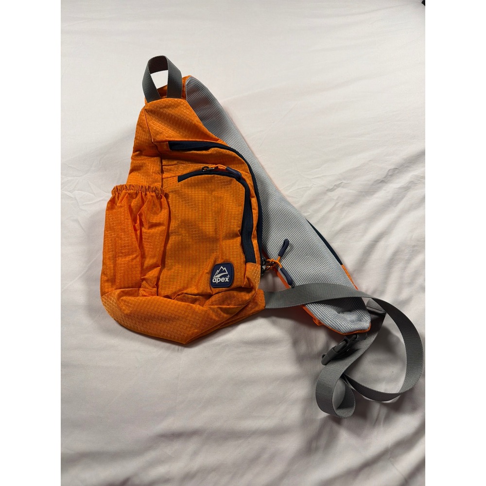 Apex Sling Backpack Orange Ripstop Crossbody Shoulder Bag Hiking Travel Bag